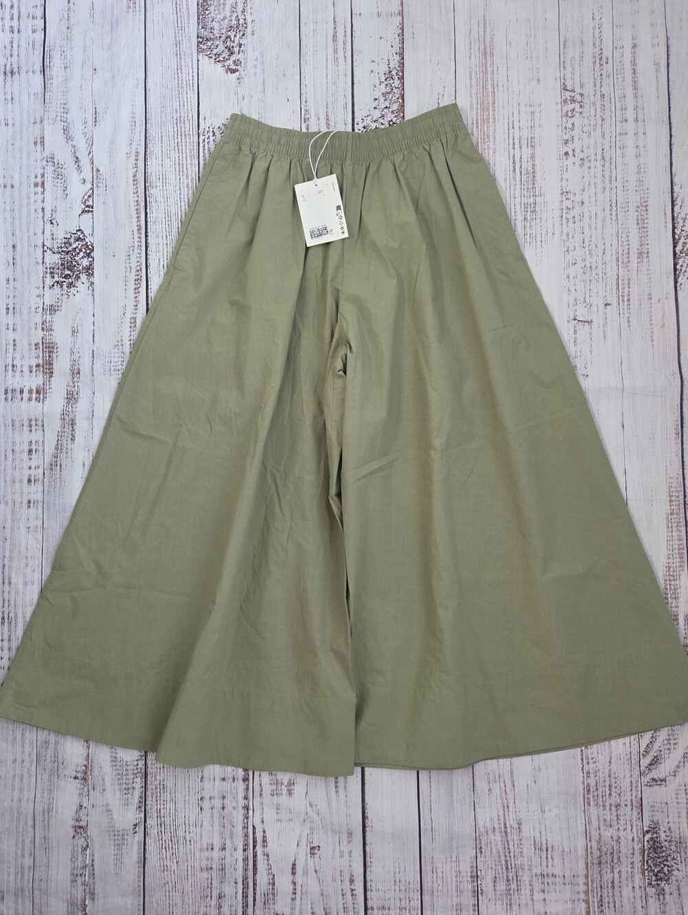 COS High Rise Ultra Wide Leg Cotton Poplin Pull On Pants Crop Size 6 NEW NWT